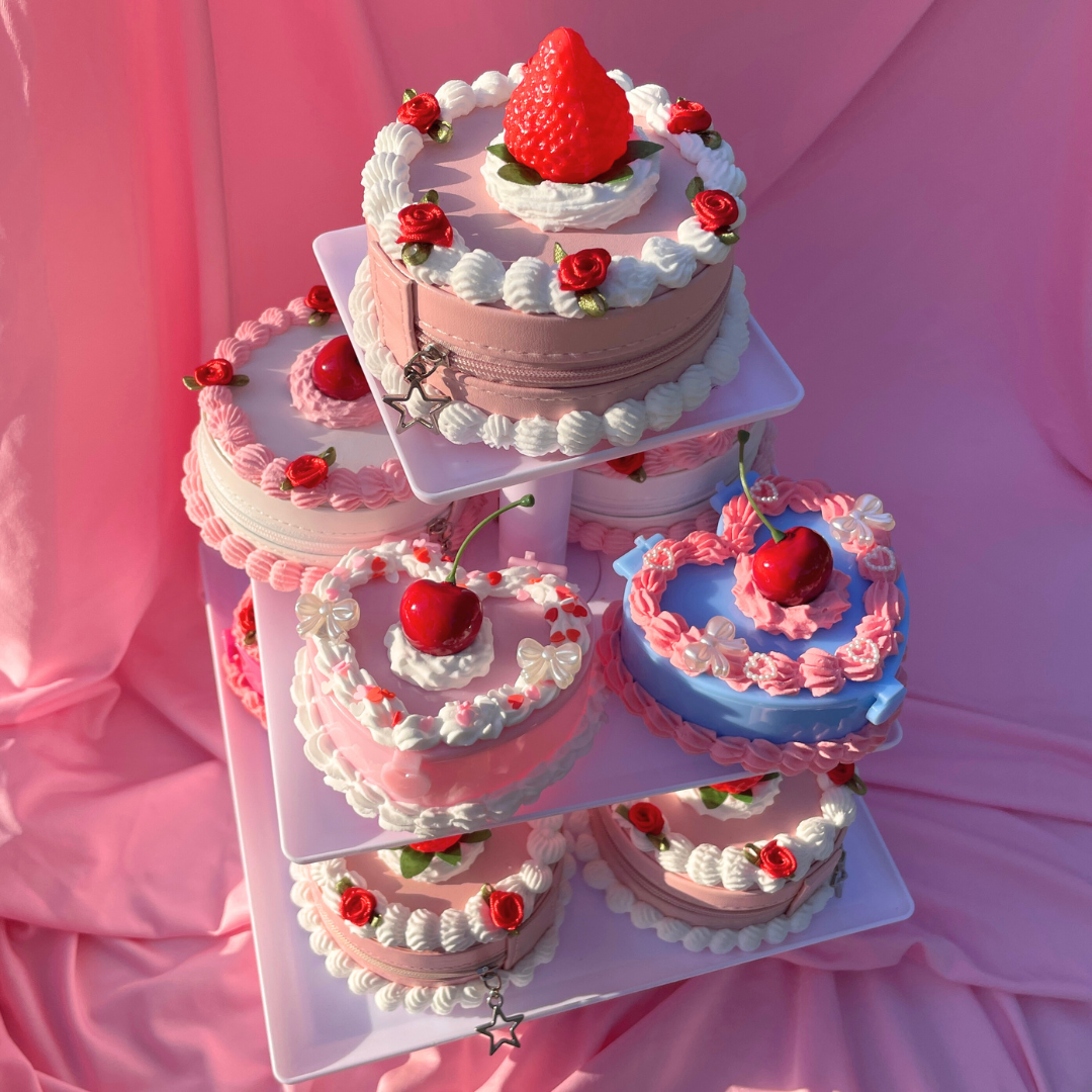 Strawberry Confetti Fake Cake Jewelry Box