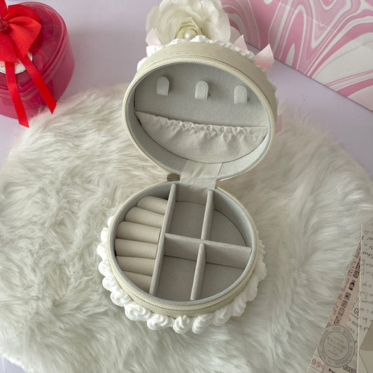 Soft Ribbon Zippered Fake Cake Jewelry Box