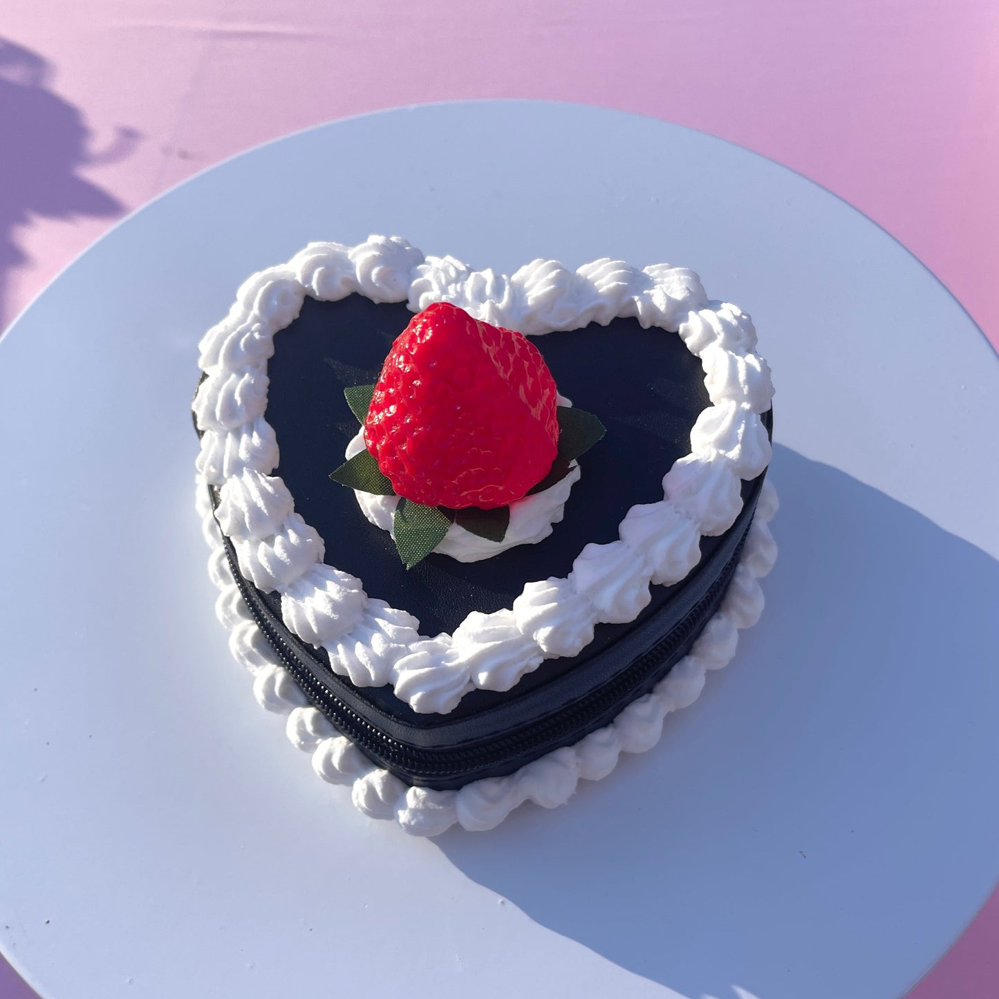 Black Strawberry Zippered Jewelry Box