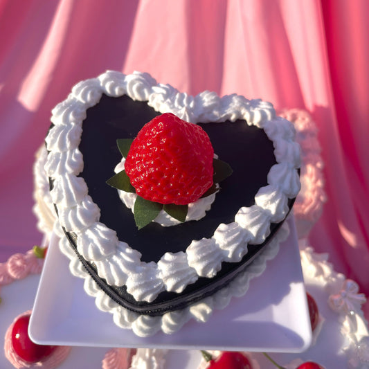 Black Strawberry Zippered Jewelry Box