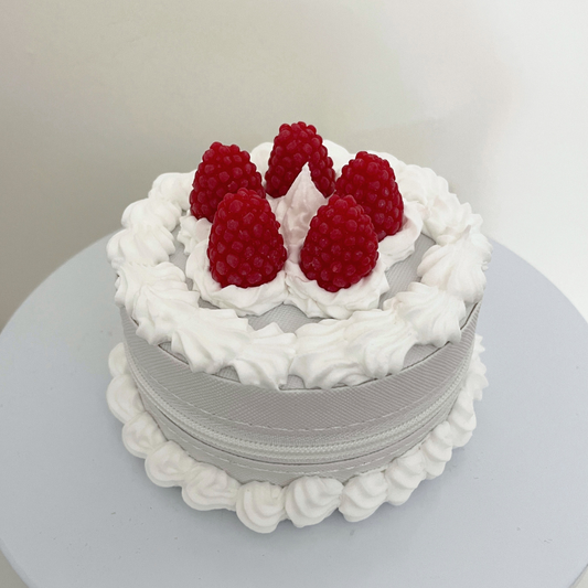 Raspberry Short Cake Zippered Jewelry Box