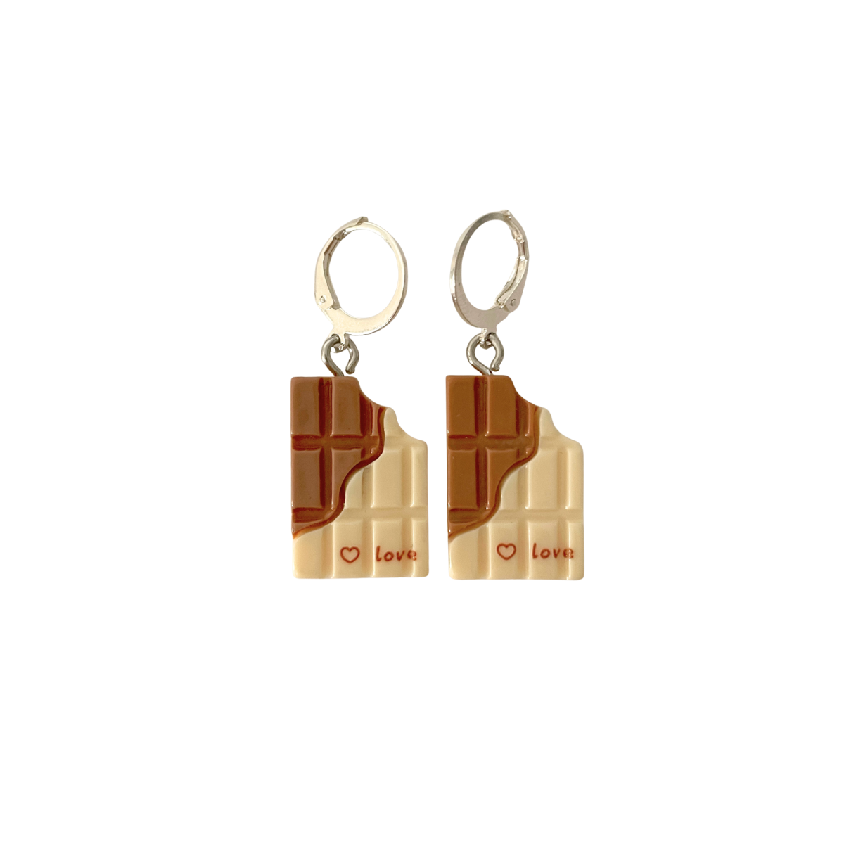 White x Milk Choco Resin Earring