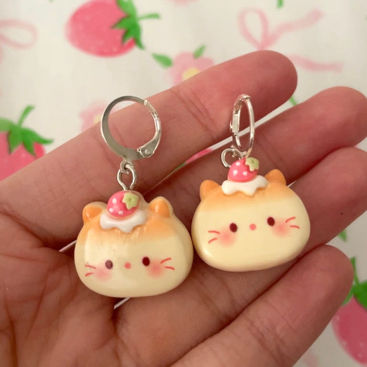 Strawberry Cat Resin Earring