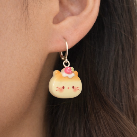 Strawberry Cat Resin Earring